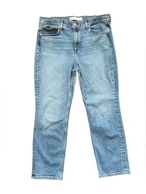 AYR The Yes Yes Yes Jeans High Rise Straight Leg Clean Wash Denim Size 33